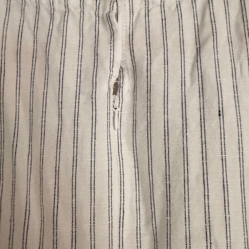LOFT White & Gray Striped Sleeveless Jumpsuit with Tie Waist - Picture 8 of 8